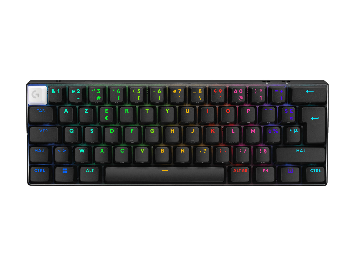 Logitech G Pro X 60 – Gaming-Tastatur 60% – Mechanisch, RGB – Bluetooth & 2,4 GHz (Nano-Empfänger) – AZERTY (F)