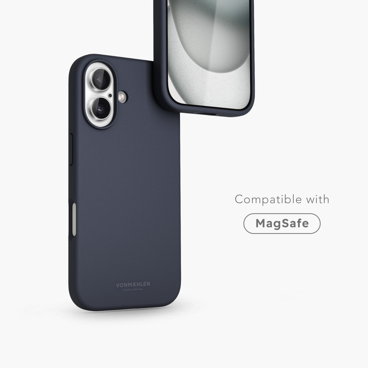 Vonmählen Backcover – für Apple iPhone 16 – Navy – Silikon – MagSafe-kompatibel