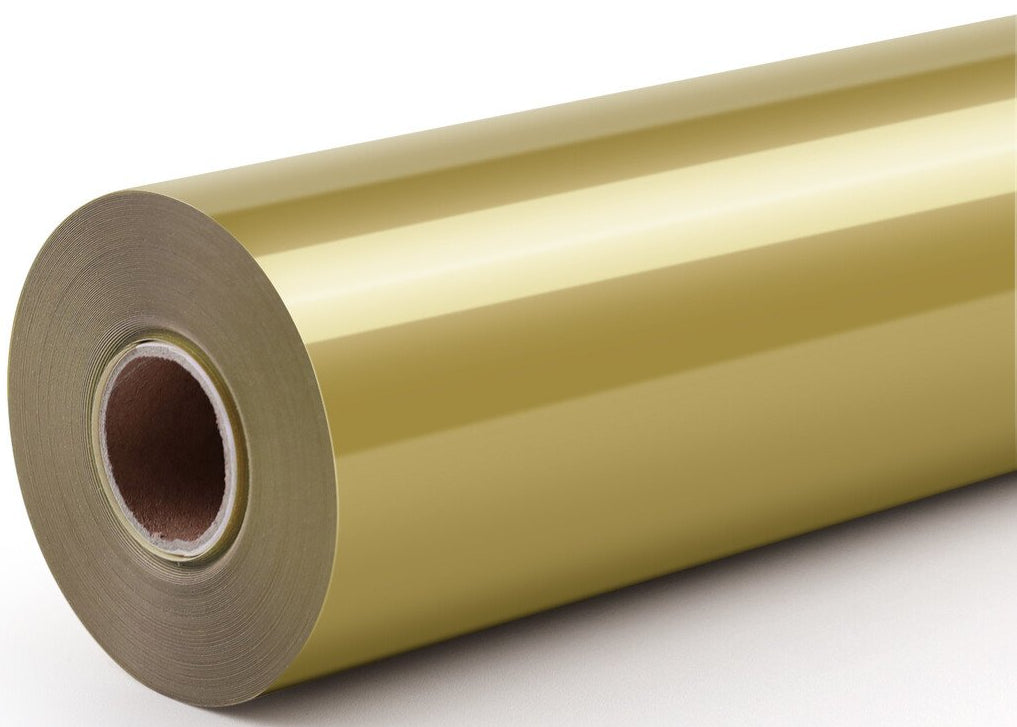 LOKLiK Aufbügelfolie (HTV), Gold, Glänzend, 30,5 cm × 1,8 m, 1 Rolle
