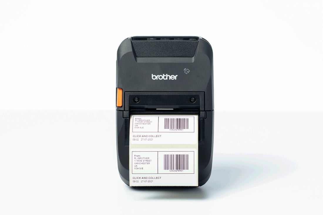 Brother RJ3230BL – Etikettendrucker, Thermodirekt, WLAN, Bluetooth, 203 dpi, 127 mm/s, für Etiketten bis 72 mm