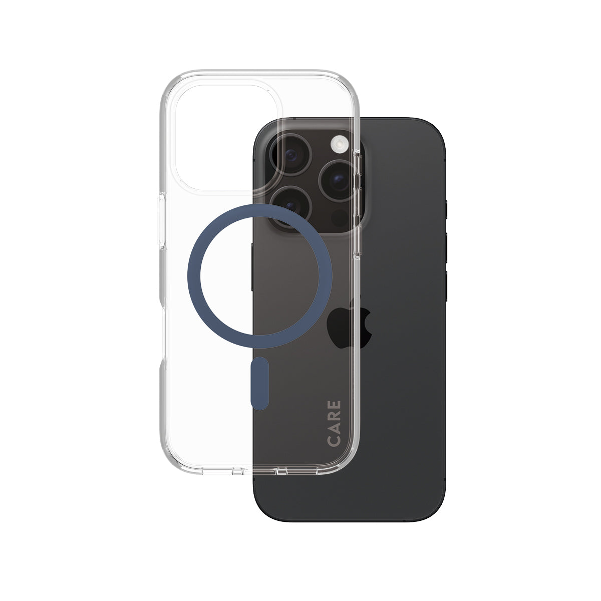 PanzerGlass CARE Backcover – für Apple iPhone 16 Pro, Recycling-Kunststoff, blau, bis 4,8 m sturzsicher