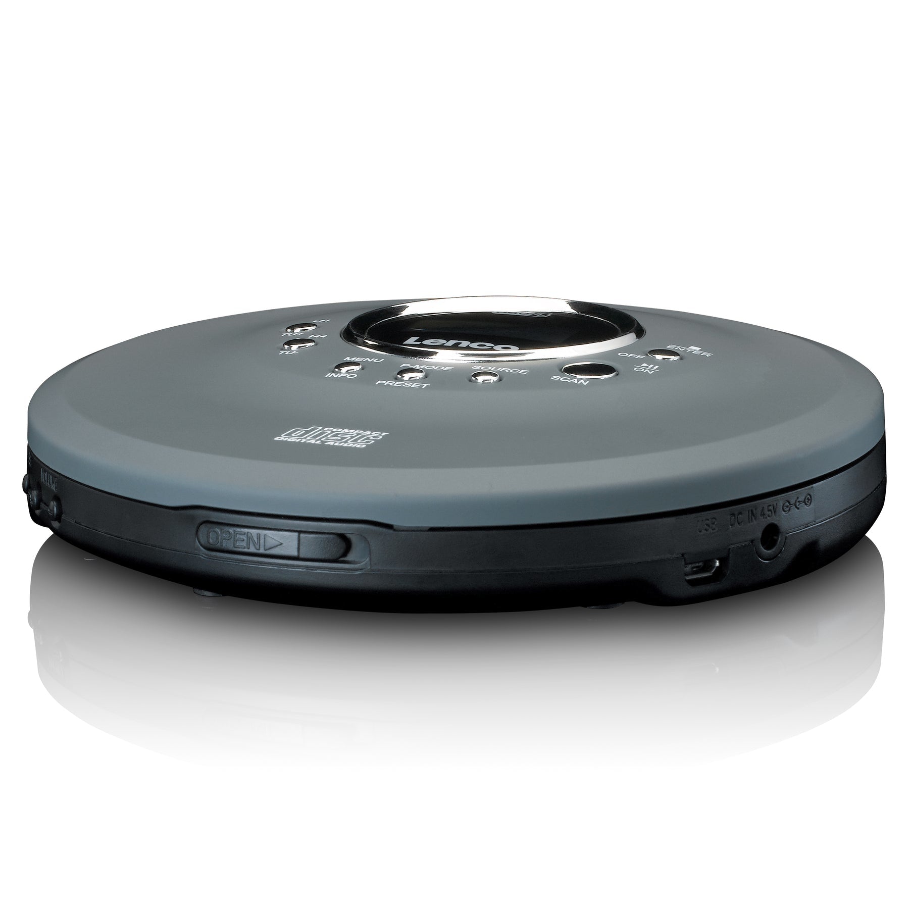 Lenco CD-400GY – CD-Player – Portabel – DAB+, Akkubetrieb – Anthrazit