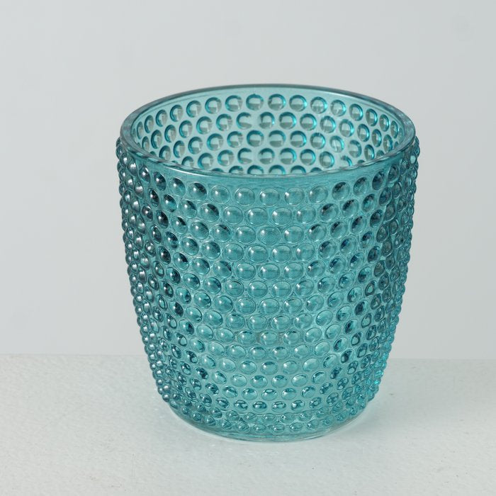 Boltze Windlicht – Glas, petrol – Ø 7,5 × 7,5 cm – 4-teilig