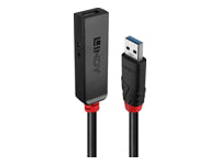 Lindy USB-C Verlängerungskabel (Stecker auf Buchse) – USB 3.2 Gen 1 (5 Gbit/s) – 8 m – Aktiv, LED – Schwarz