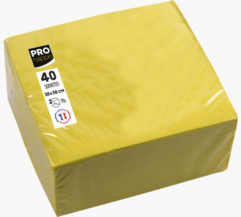 PRONAPPE PRO nappe Servietten – gelb – 38 × 38 cm, 2-lagig – 40 Stück