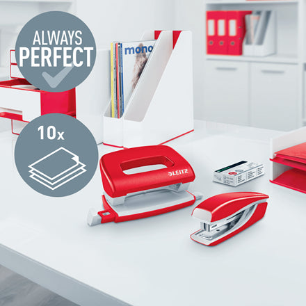 Leitz NeXXt WOW Heftgerät – 10 Blatt, Rot