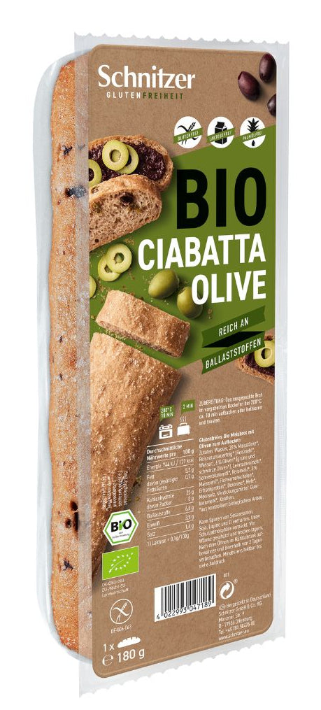 Schnitzer Ciabatta Olive – Bio, glutenfrei – 180 g