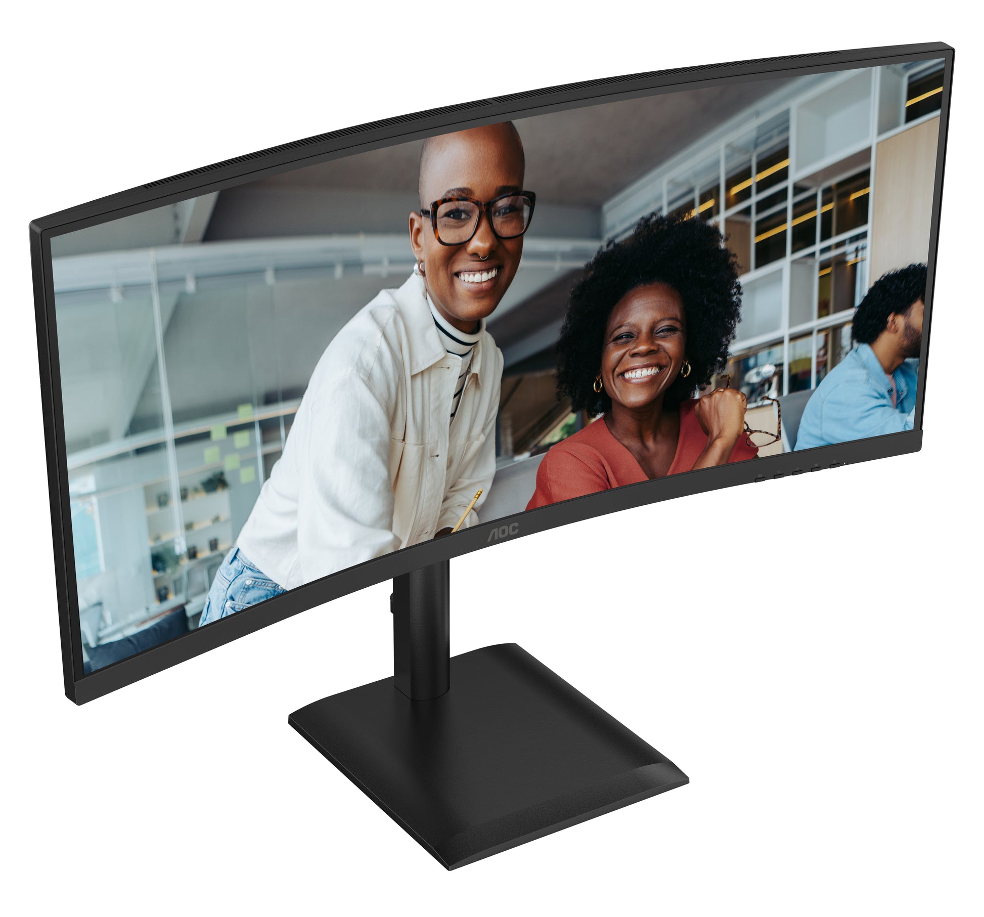 AOC CU34E4CV – Monitor, 34" 3440 × 1440 (UWQHD), VA, 120 Hz, Gebogen, KVM, VESA 100 × 100, Schwarz