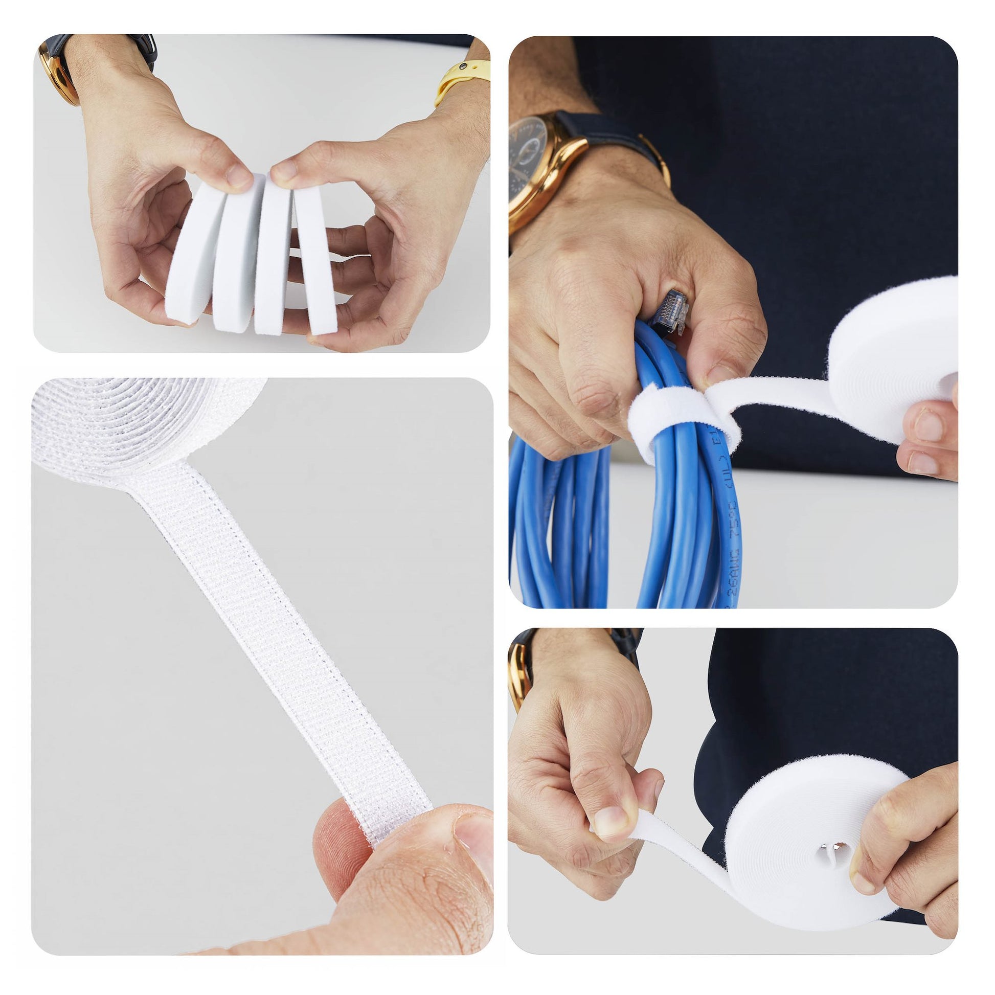 StarTech.com Klettbandrolle, 12,7 mm × 4,6 m, Weiss, 4 Stück