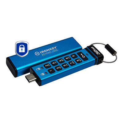 Kingston Technology Kingston IronKey Keypad 200C USB-Stick – 32 GB, USB-C, FIPS 140-3 Level 3 (Ausstehend); AES-256