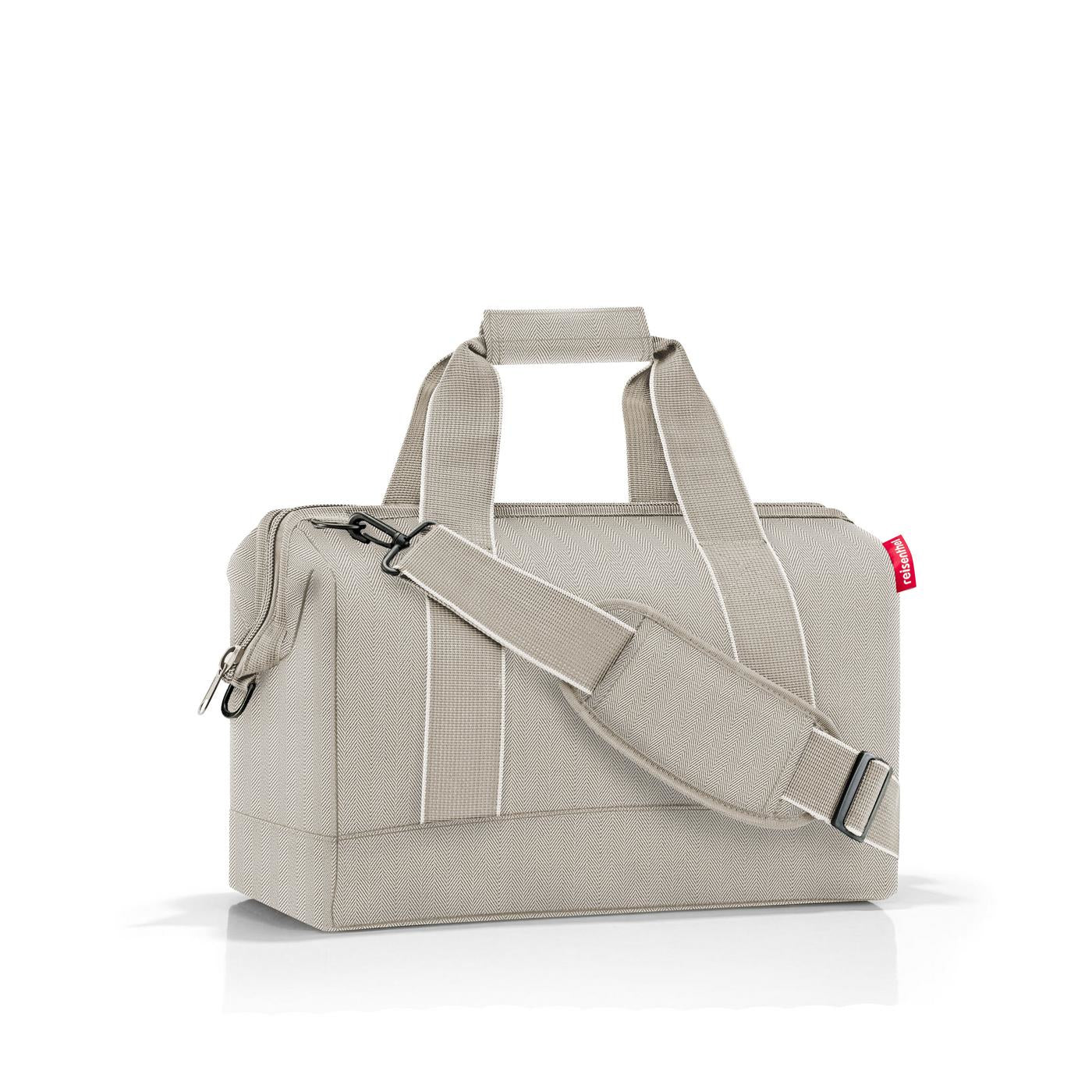 Reisenthel Umhängetasche Allrounder M – 18 l, Polyester, Herringbone Sand, 40 × 33,5 × 24 cm