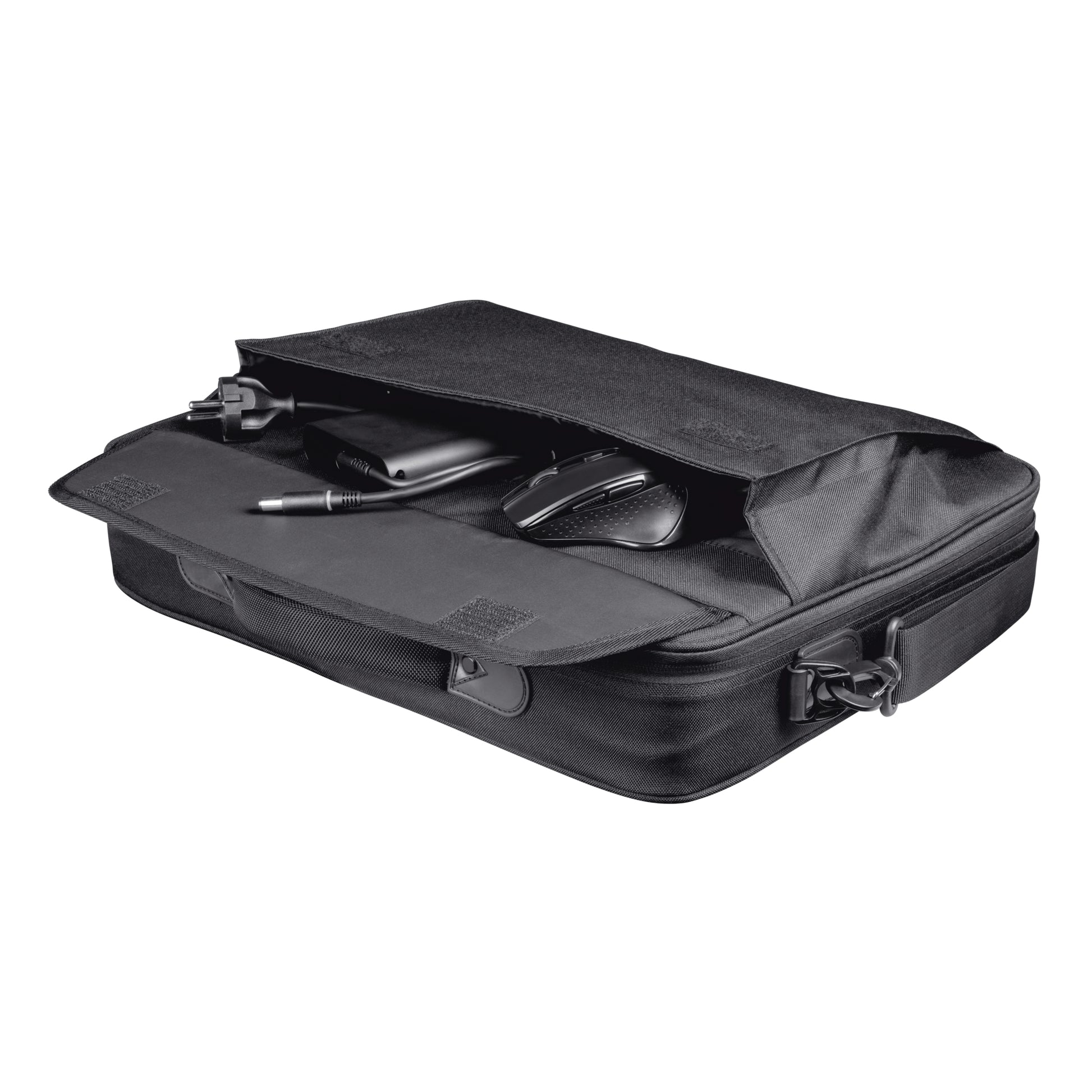 Trust Atlanta Notebook-Tasche bis 16" – mit abnehmbarem Schultergurt, Reissverschluss – Schwarz