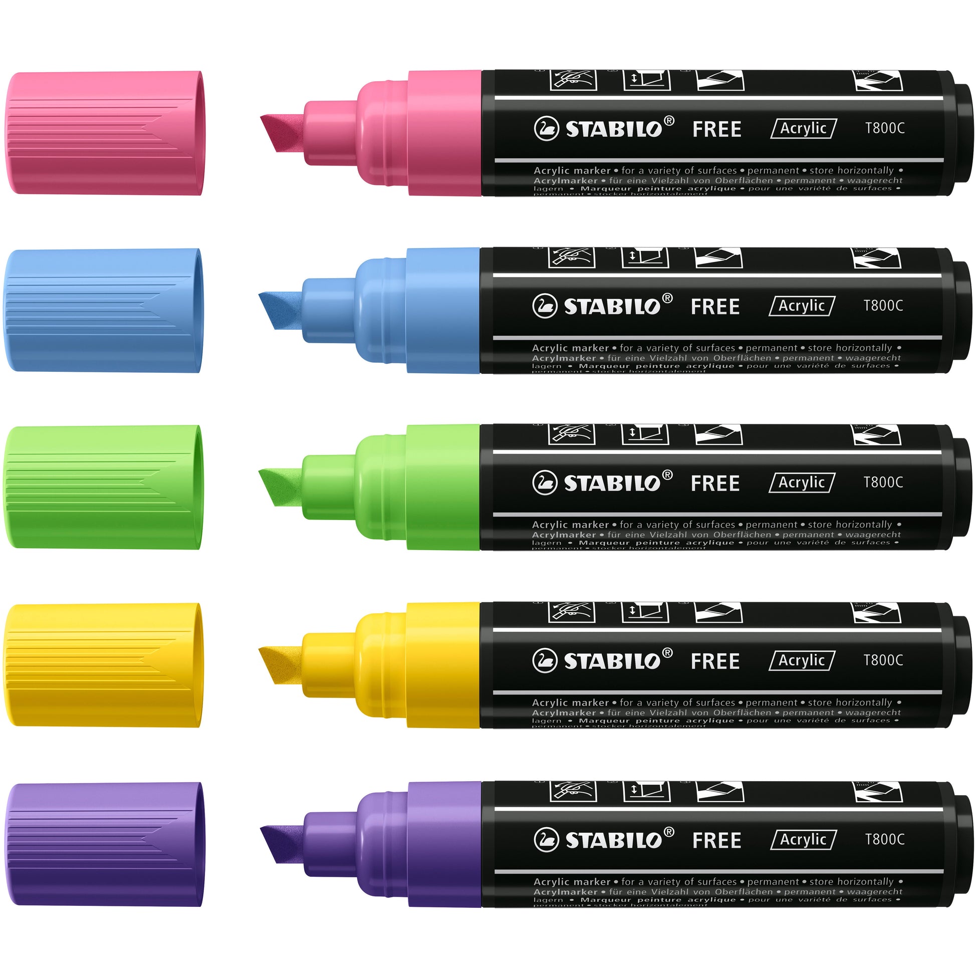 Stabilo Acrylmarker – mehrfarbig, 5er Set