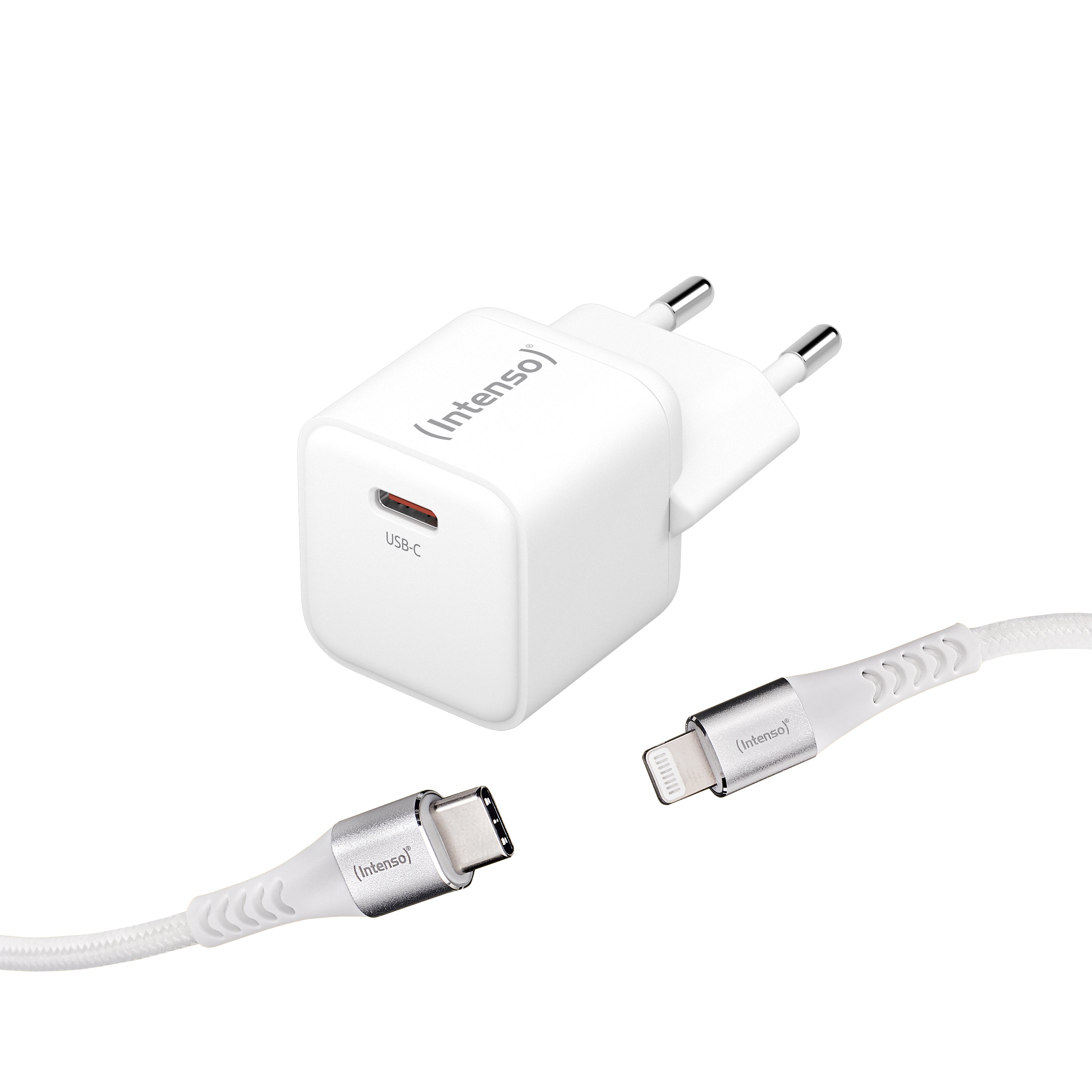 Intenso W30C USB-Ladegerät 30 W – USB-C×1 – PD, GaN – EU-Stecker (Typ C) – Weiss