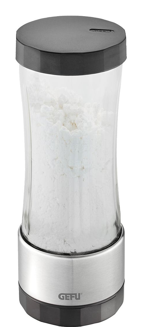 GEFU Streudose 7,0 × 7,0 × 19,5 cm, Kunststoff/Edelstahl, Edelstahl/schwarz