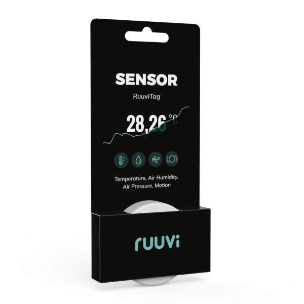 RuuviTag – Multisensor, Bluetooth, Temperatur, Feuchtigkeit, Luftdruck & Bewegung, IP67 – Weiss