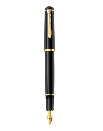 Pelikan P 200 vergoldet – Federspitze M – schwarz – Patronen
