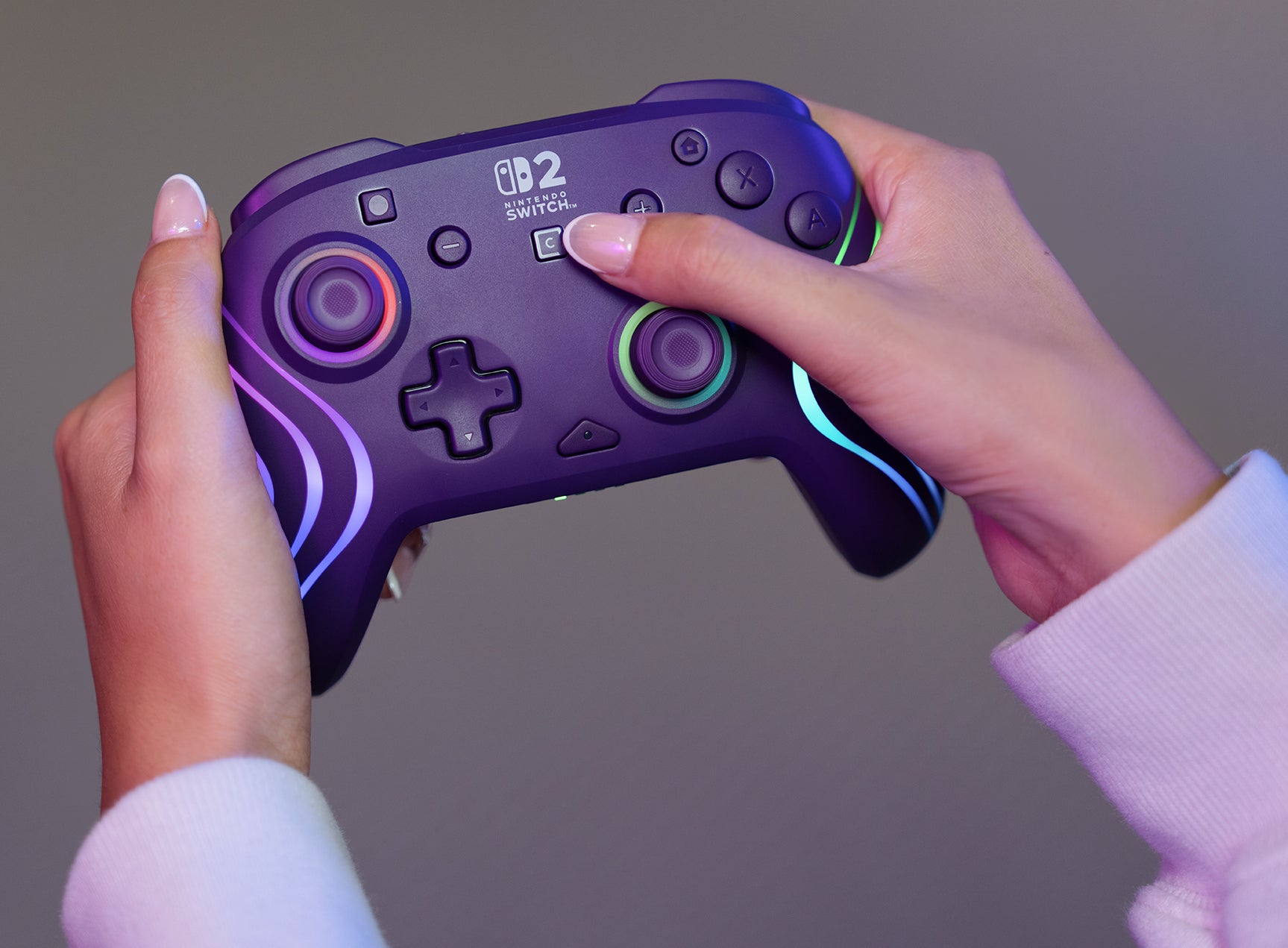 Turtle Beach Afterglow Wave – Gamepad – Bluetooth/USB, RGB, 20 h – für Nintendo Switch, Violett
