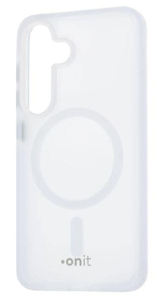 ONIT Mill.Std. Backcover – für Samsung Galaxy S25, MagSafe, PC+TPE+TPU, Weiss matt, bis 3 m Sturzschutz