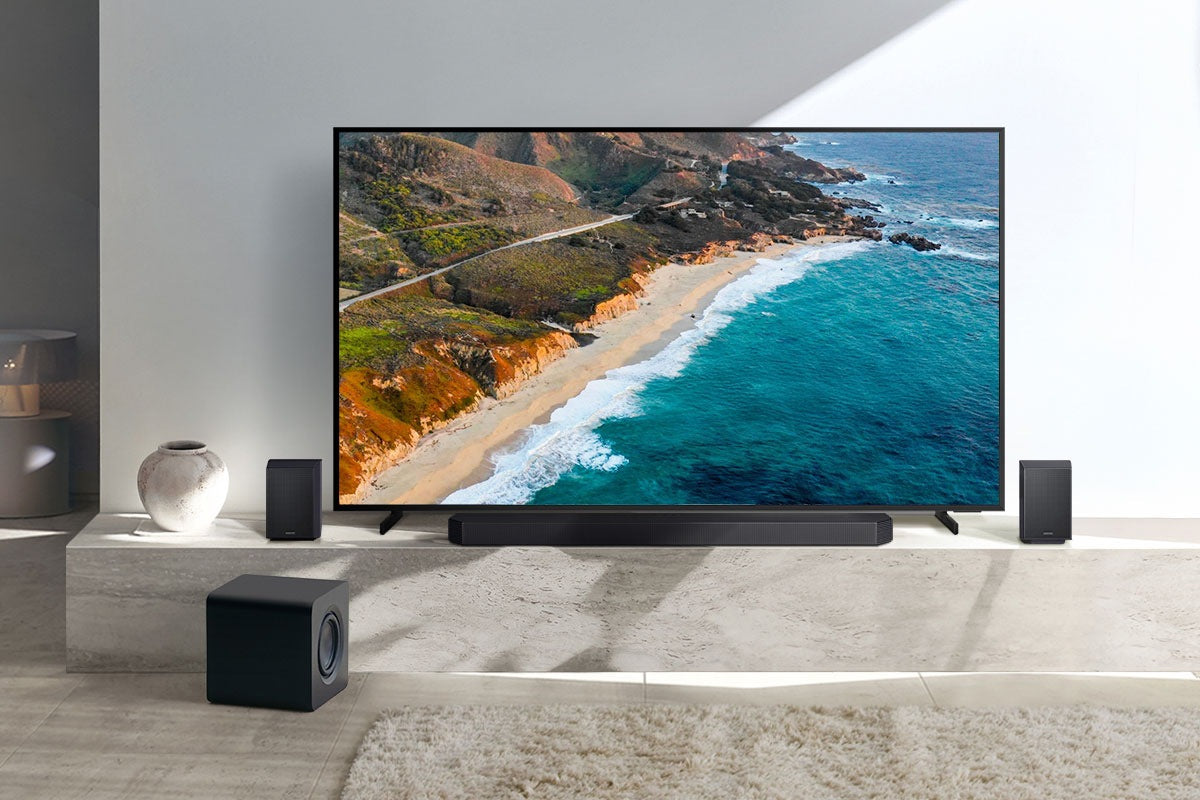 Samsung HW-Q935GF – Soundbar – 9.1.4, Dolby Atmos/DTS:X, mit kabellosem Subwoofer & Rücklautsprechern, Titan Schwarz