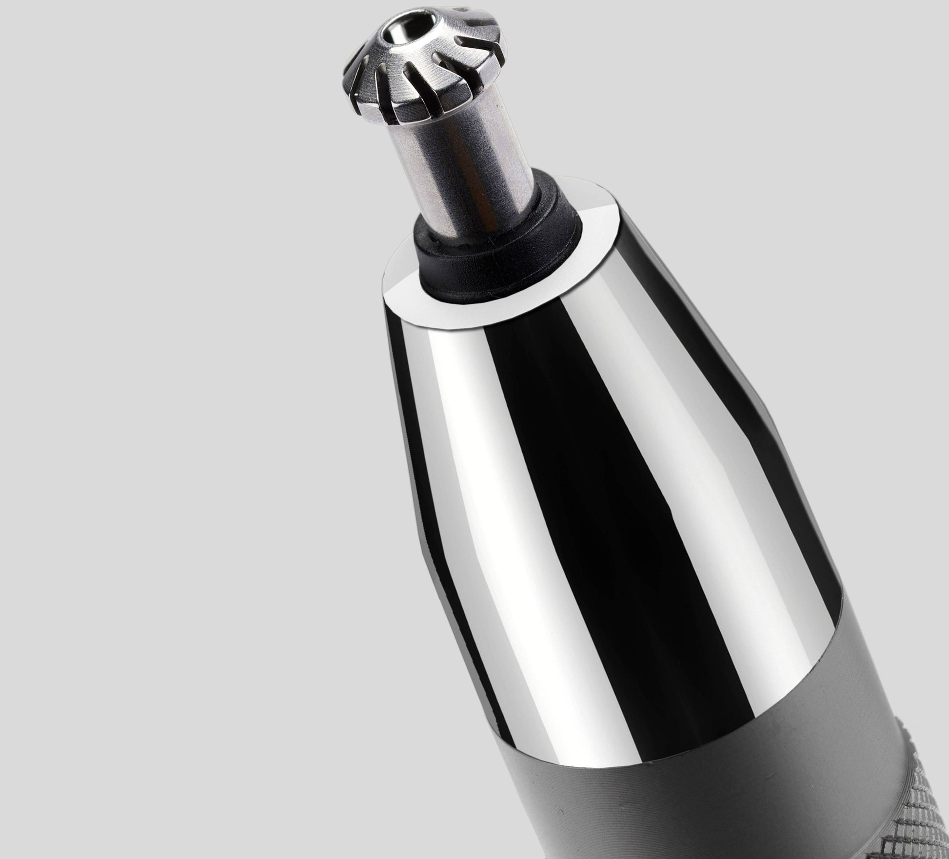 BaByliss Nasenhaarschneider E116E – batteriebetrieben, 2 Kammaufsätze – grau, Edelstahlmesser