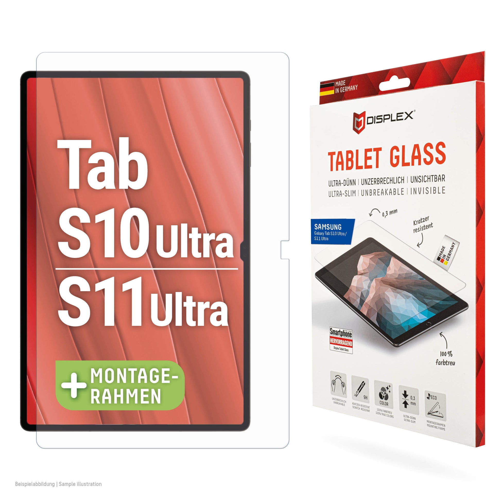 Displex Panzerglas für Samsung Galaxy Tab S10 Ultra/S11 Ultra – 9H, Anti-Fingerprint