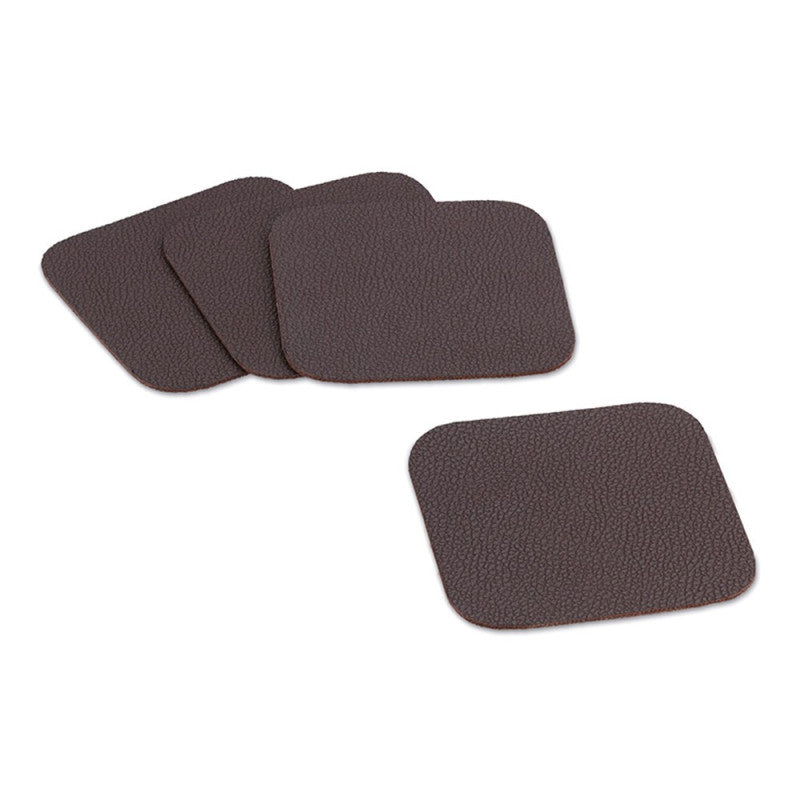 Kela Untersetzer – 4er Set, 10,0 × 10,0 × 0,2 cm, Kunstleder, Braun, für Gläser