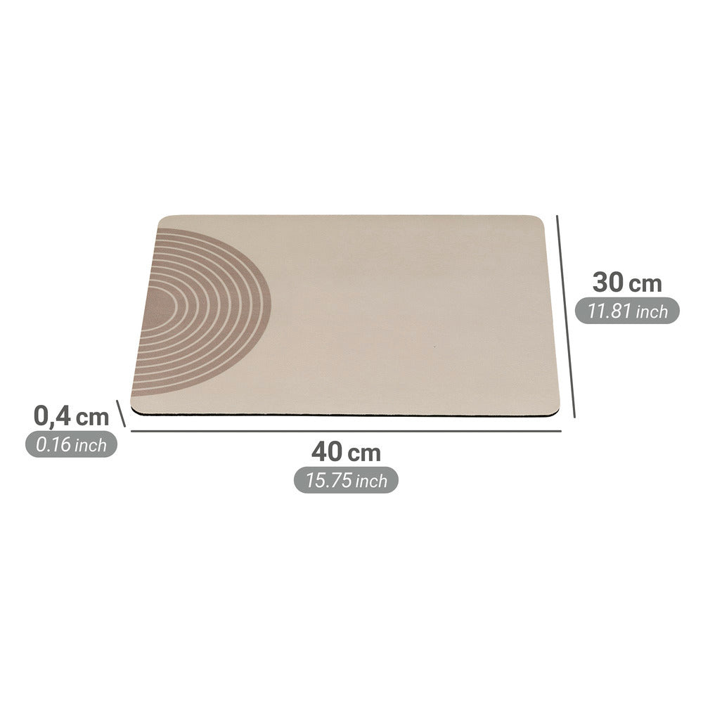 WENKO Abtropfmatte 30 × 40 × 0,9 cm, gummiert, beige