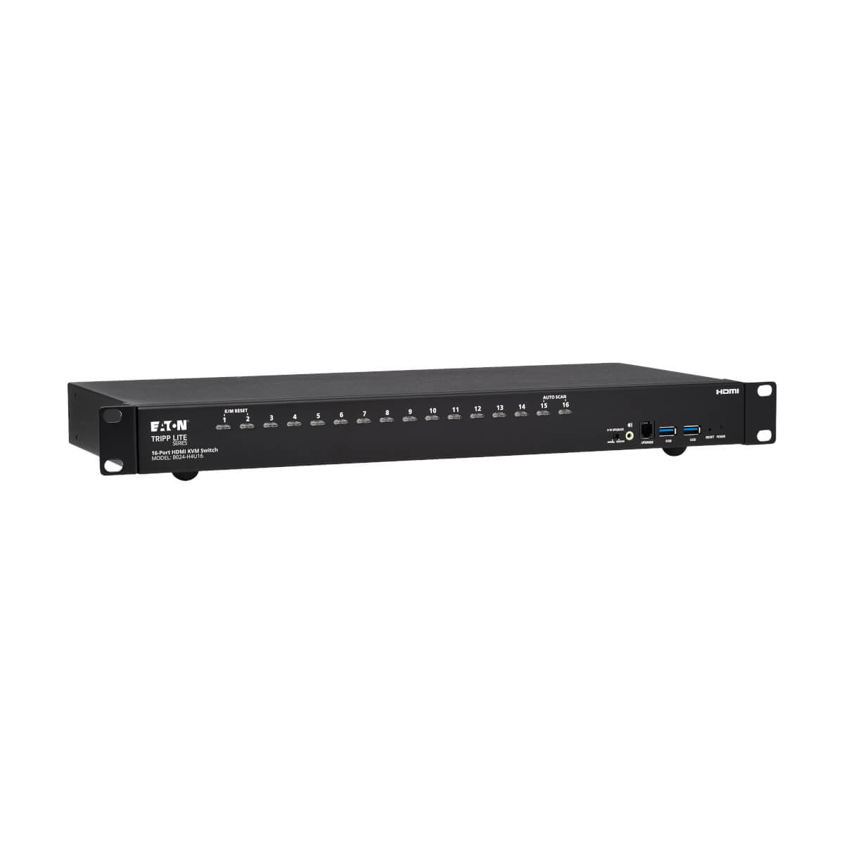 Tripp Lite B024-H4U16 – 16-Port HDMI KVM-over-IP Switch – 4096 × 2160/60 Hz, USB 2.0 Hub, 1U Rack