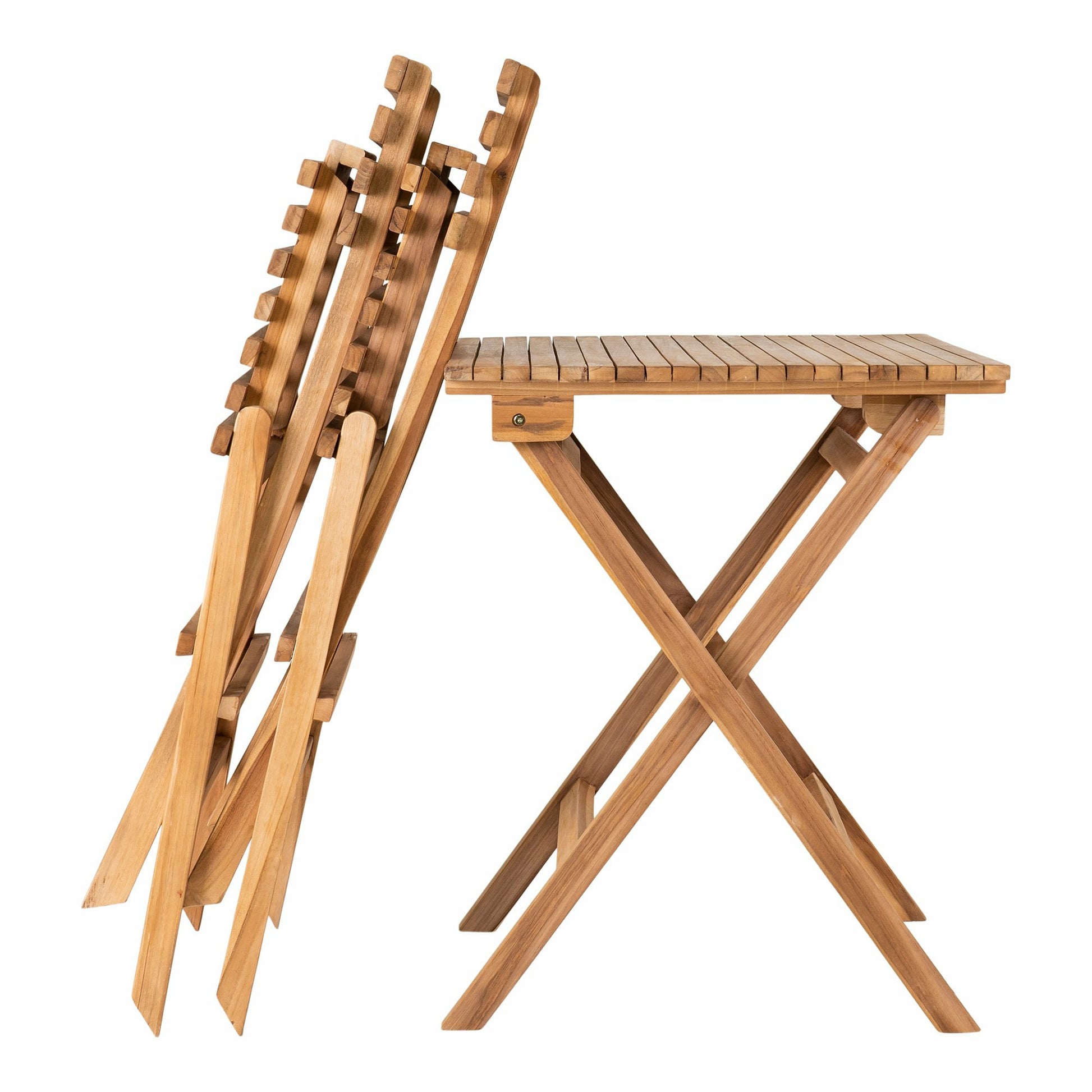 House Nordic Bistro-Set 3-teilig – Natur – Holz – Tisch 60 × 60 × 75 cm – klappbar