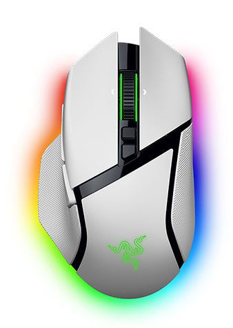 Razer Basilisk V3 Pro Gaming-Maus – kabellos, 35'000 dpi, 11 Tasten, für Rechtshänder, RGB-Beleuchtung, weiss