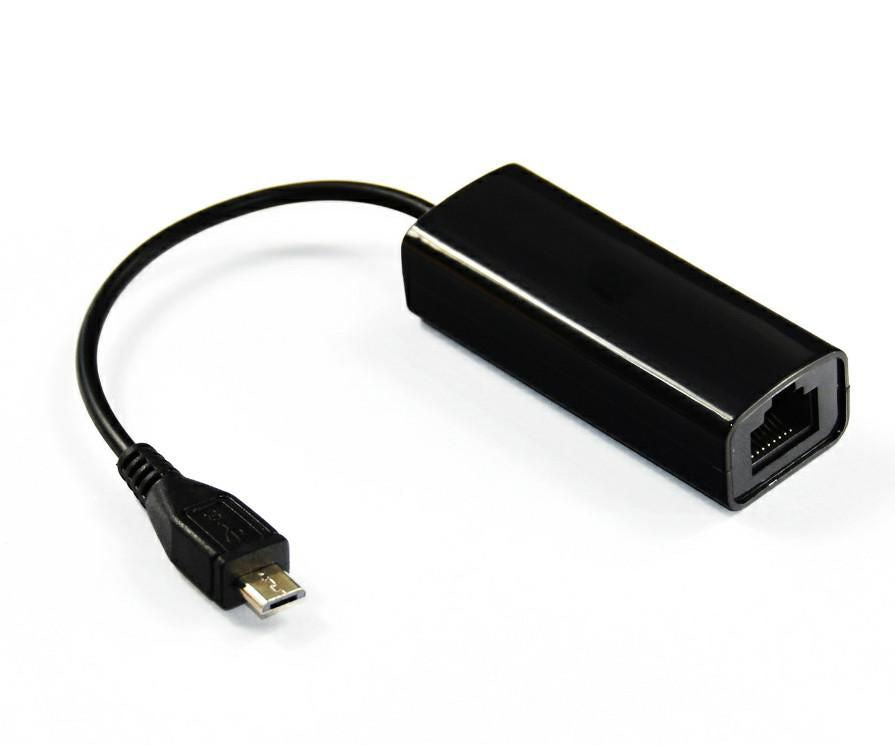 Microconnect Netzwerkadapter Micro-USB zu RJ-45 – 1× RJ-45, Schwarz