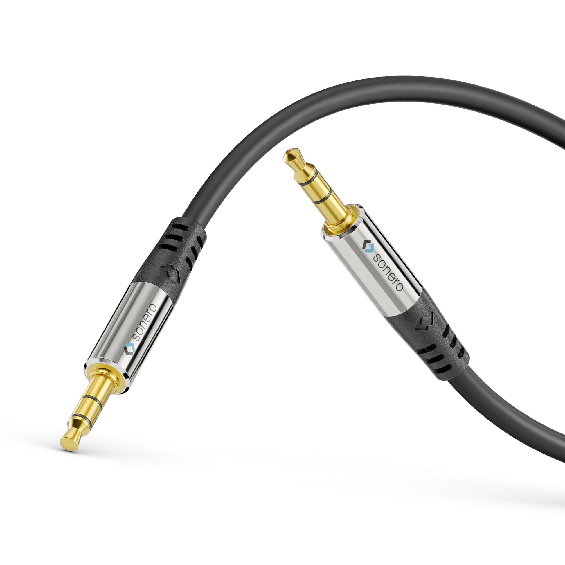 Sonero 3,5 mm Klinkenkabel – Stecker zu Stecker – 2 m, 3-polig, vergoldete Stecker, abgeschirmt