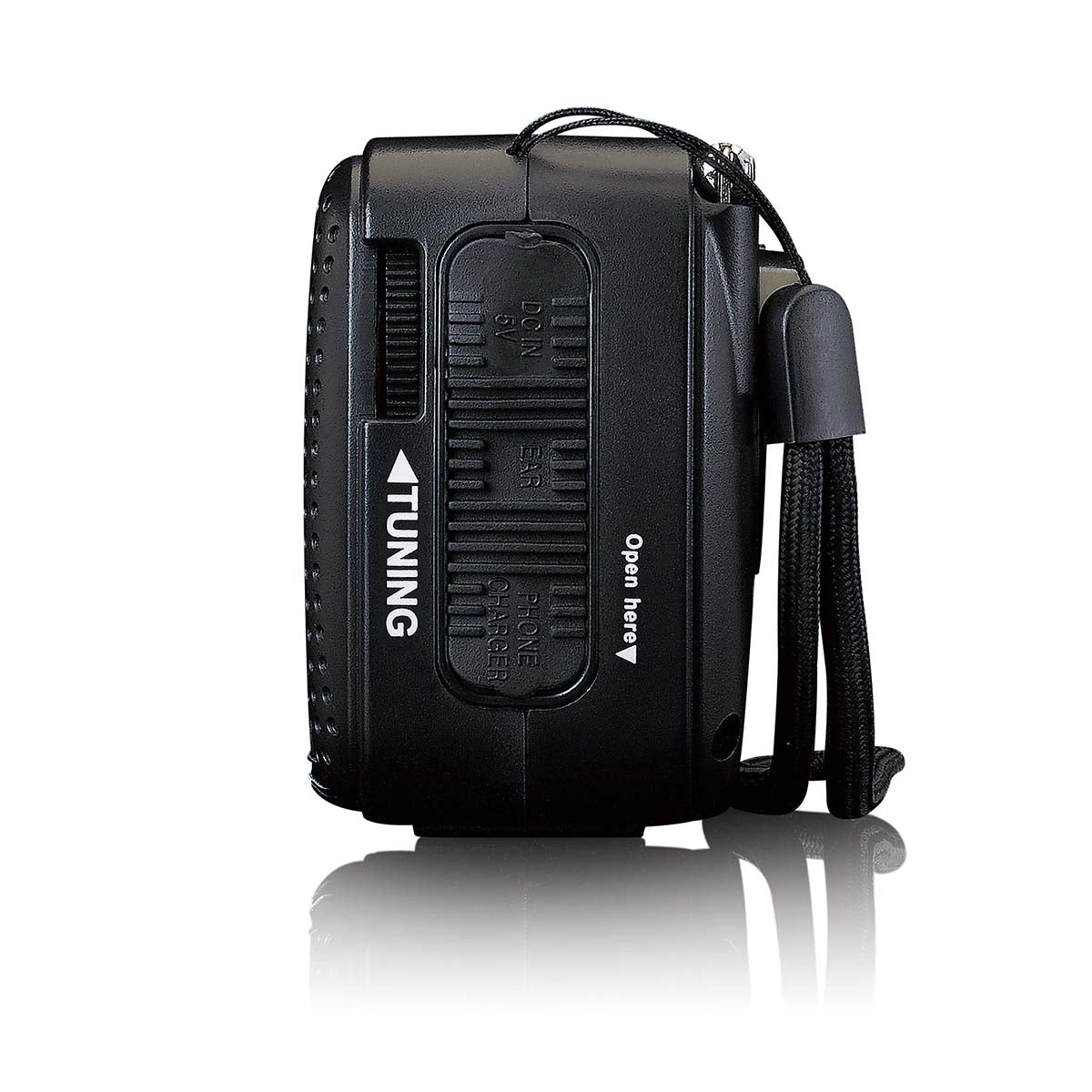 Lenco MCR-113BK – Tragbares Radio, UKW, Kurbel/Dynamo, Solar-/USB-C-Ladung, Powerbank, Lampe – Schwarz