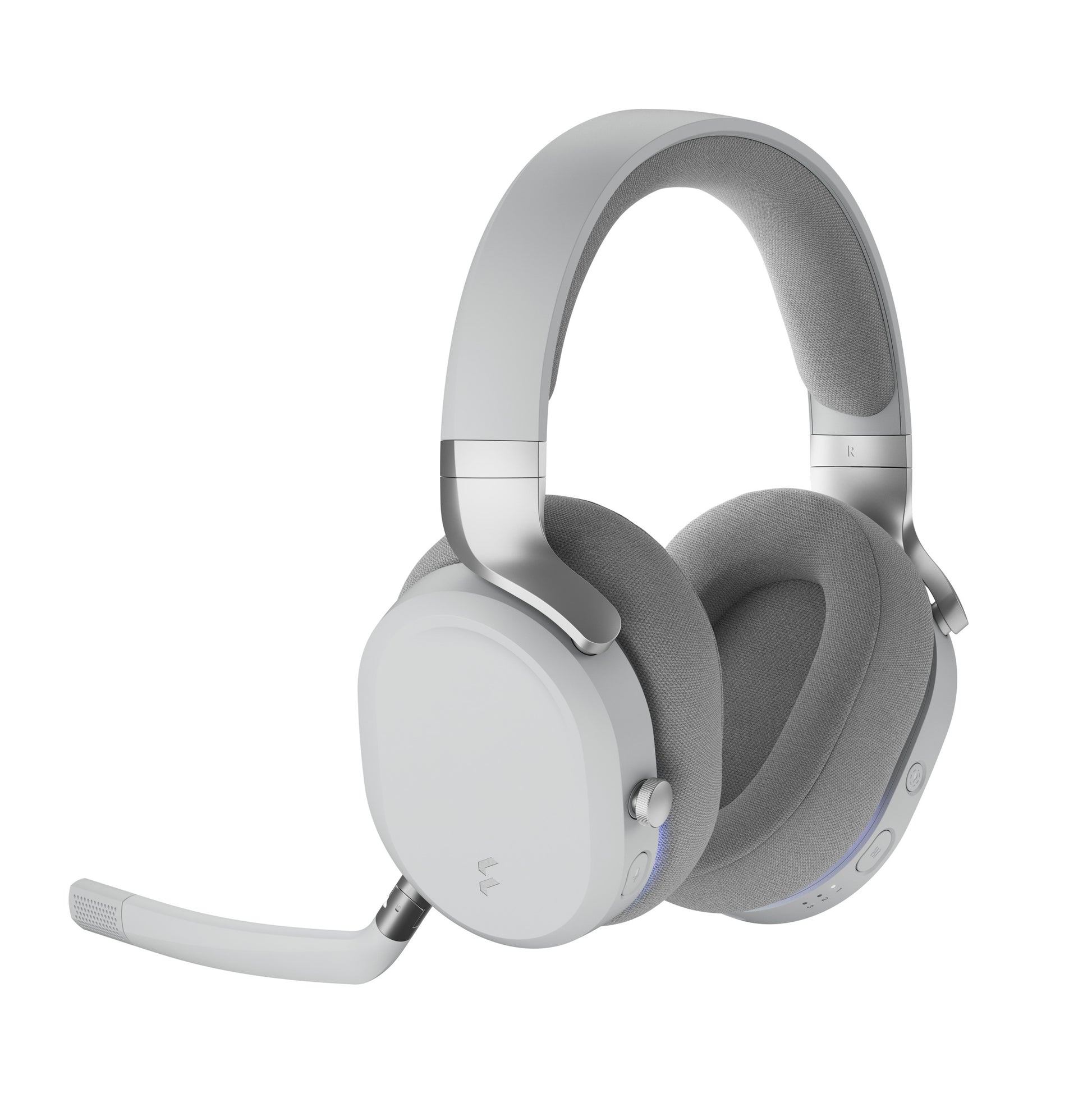 Fractal Design Scape Light Gaming-Headset – On-Ear, Stereo, Kabel (USB-C) + BT, mit Ladestation, Grau