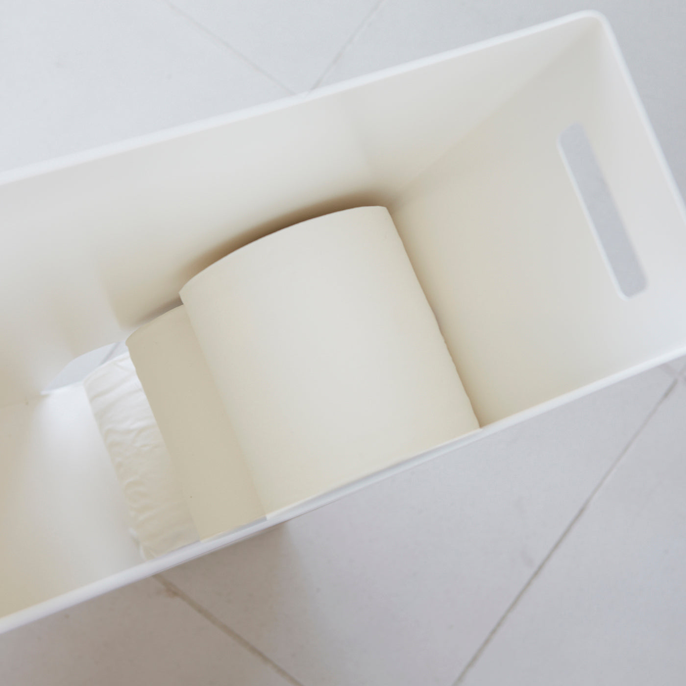 Yamazaki Tower – Toilettenpapierständer – Stahl, Weiss, für 8 Rollen, 23 × 12,5 × 48 cm