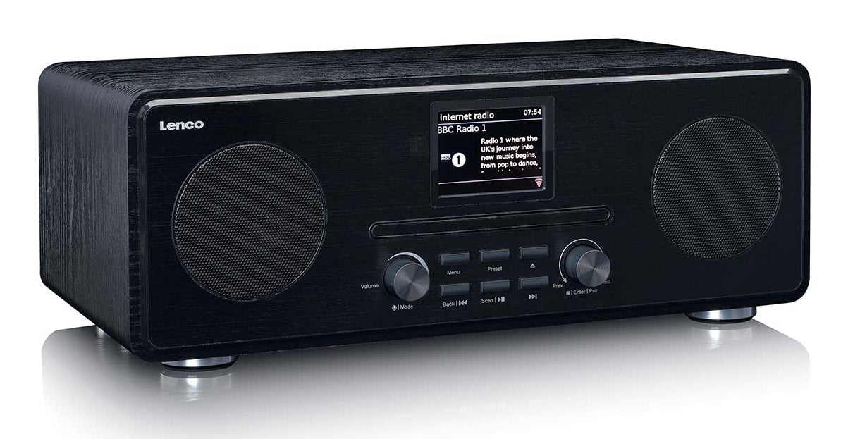 Lenco DIR-261BK – Internetradio, DAB+/UKW, Bluetooth – Schwarz