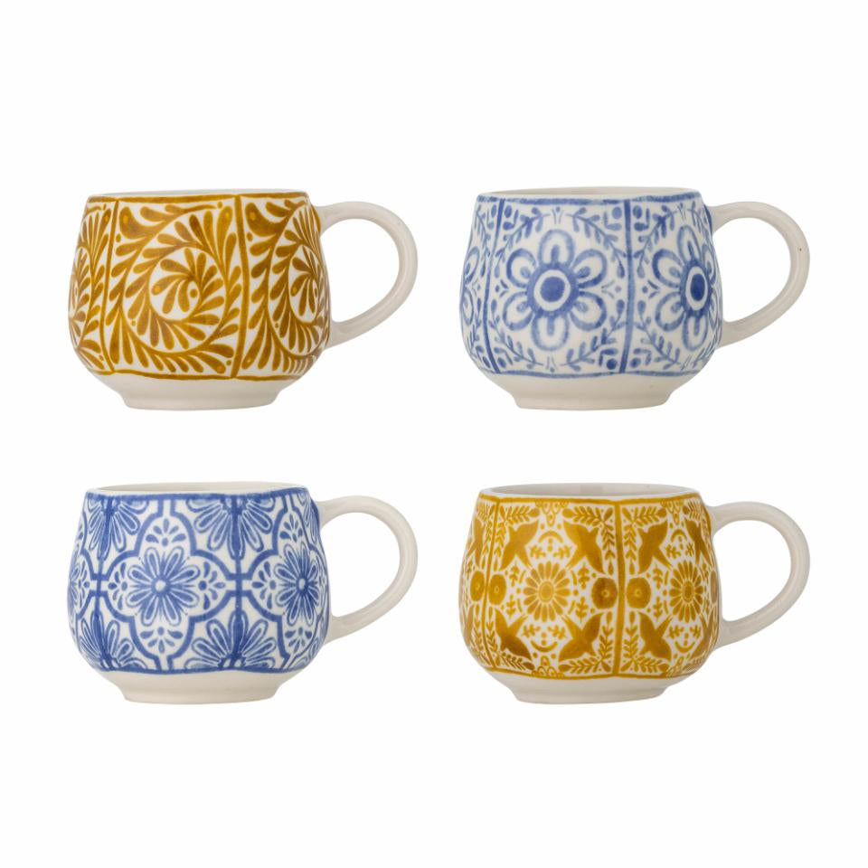 Bloomingville Espressotasse – 4er Set, 155 ml, Ø 7 cm, H 5,5 cm, Steinzeug, spülmaschinenfest