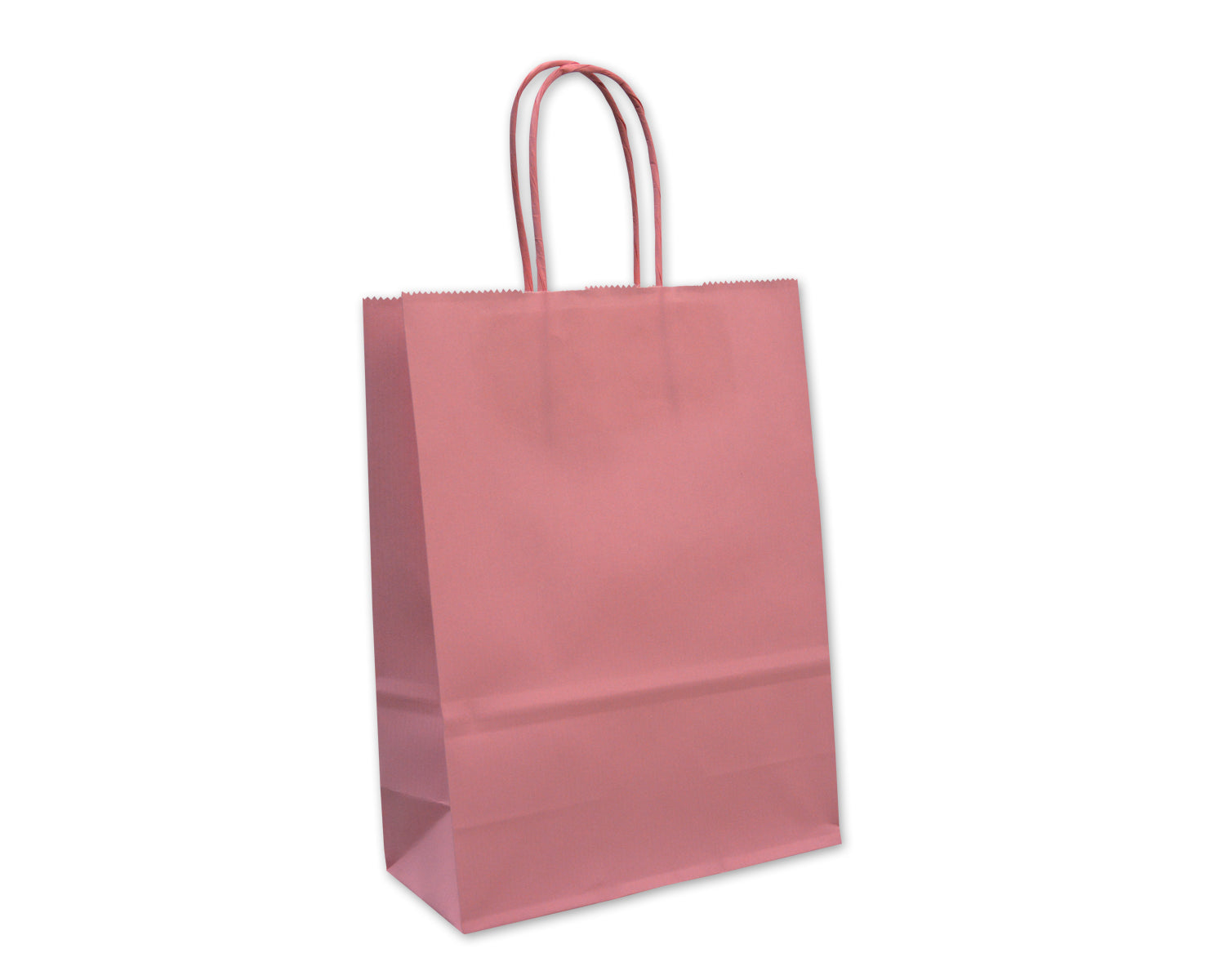 Elco Geschenktasche Kraftpapier Rosa – 180 × 240 × 80 mm – Gedrehte Papierkordeln – 25 Stk.