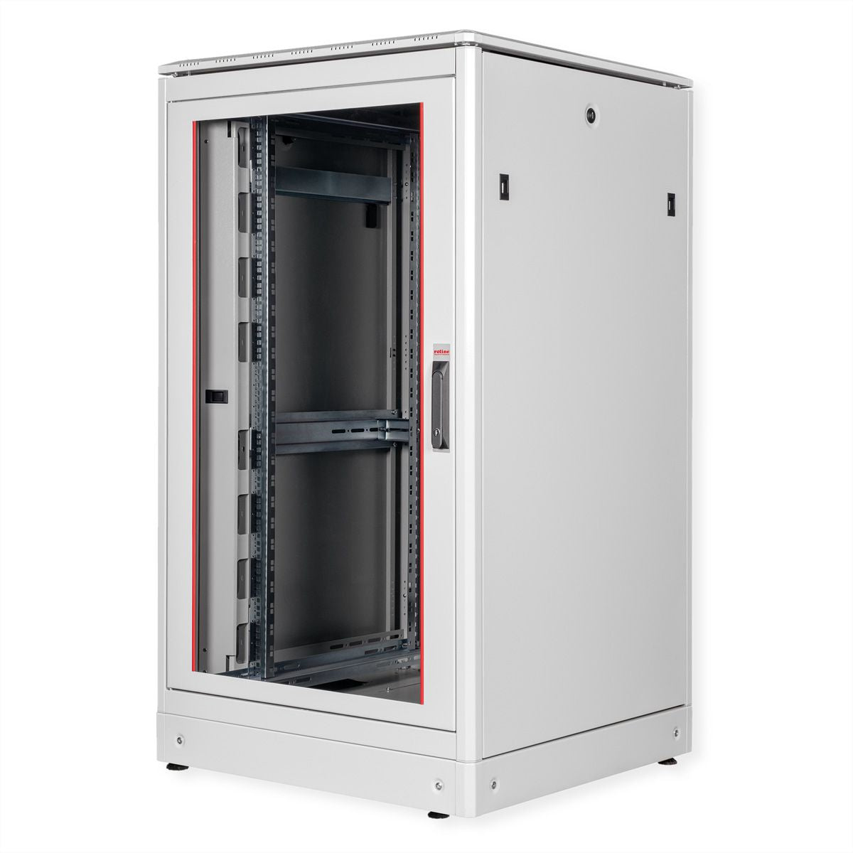 ROLINE Pro – 19" Netzwerkschrank 26U, IP20, abschliessbar, 800 × 800 × 1342 mm, lichtgrau, Stahl