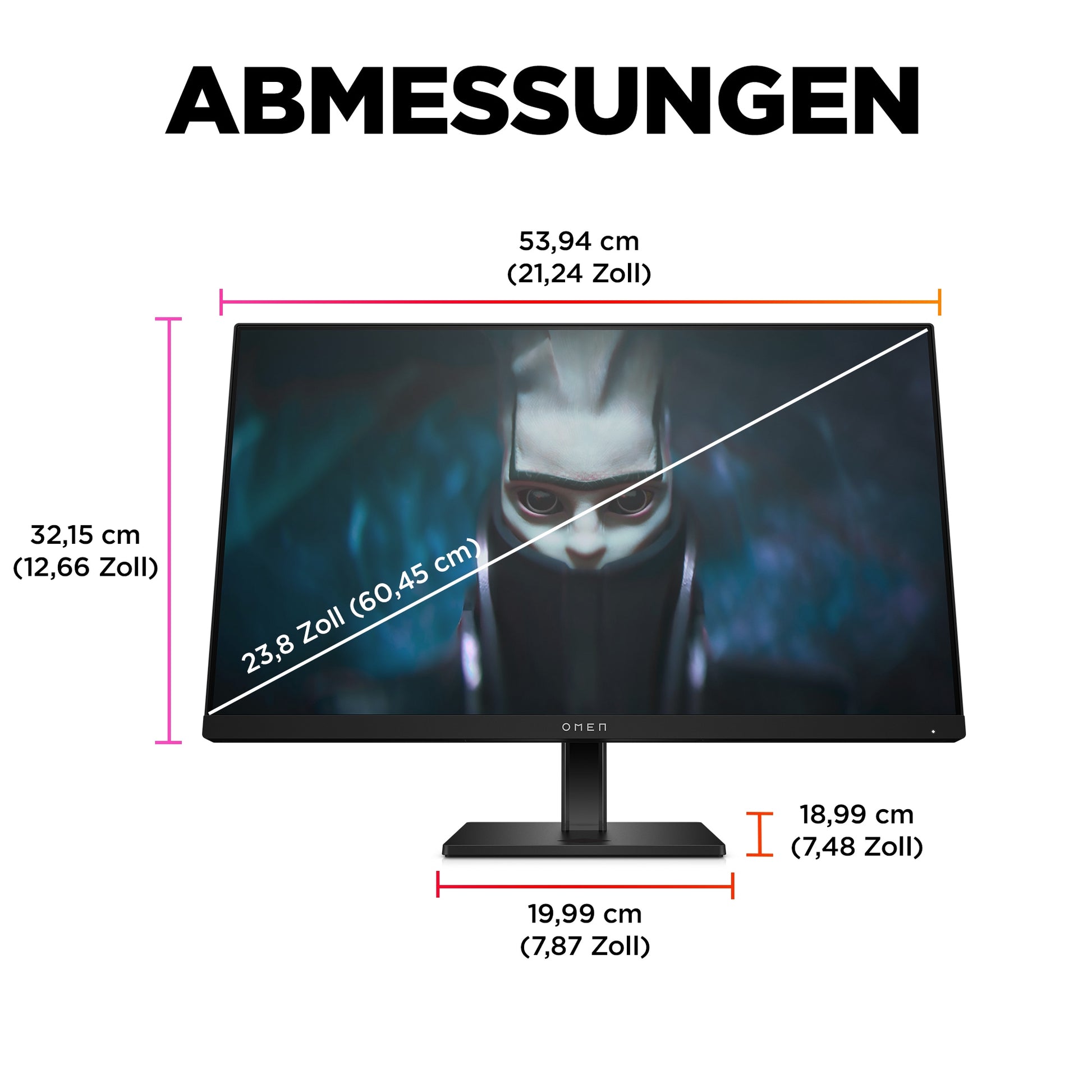 HP 780D9E9 – Monitor, 23,8" 1920 × 1080 (Full HD), Schwarz