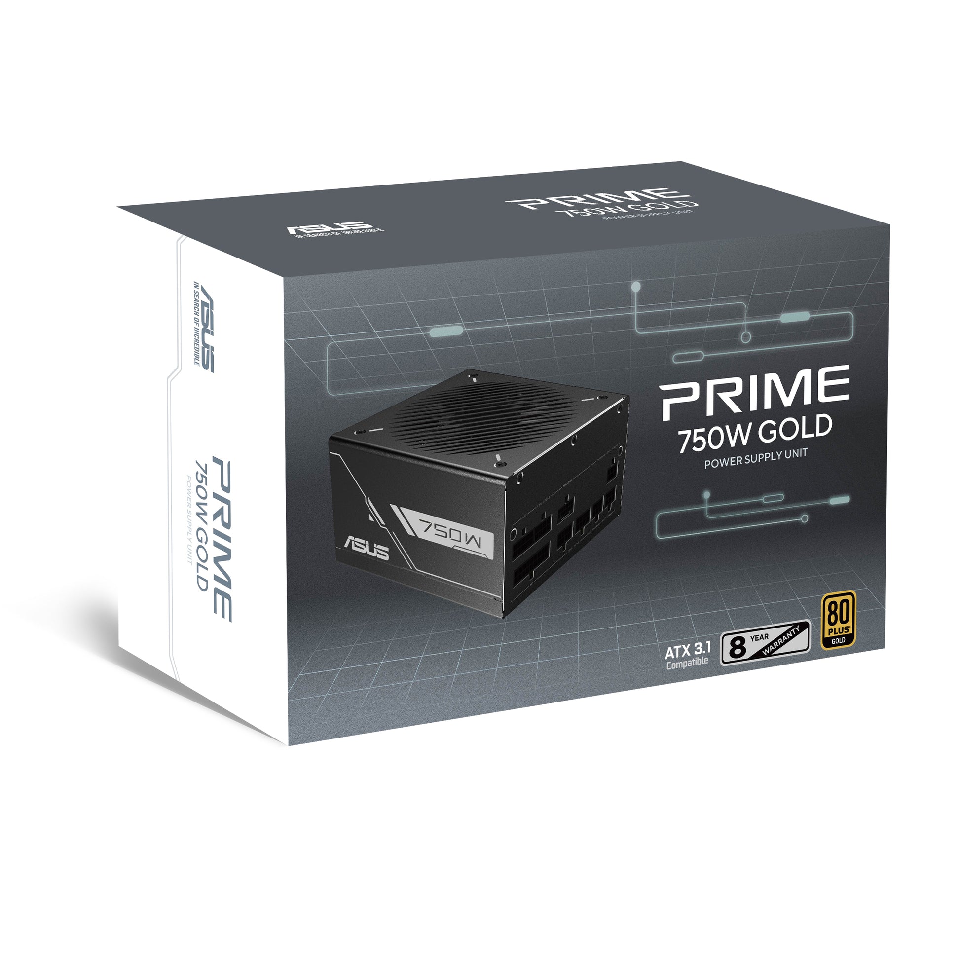 ASUS Prime 750G ATX-Netzteil 750 W 80 PLUS Gold – Vollmodular, ATX 3,1, 12VHPWR, PCIe 6+2-pol×2