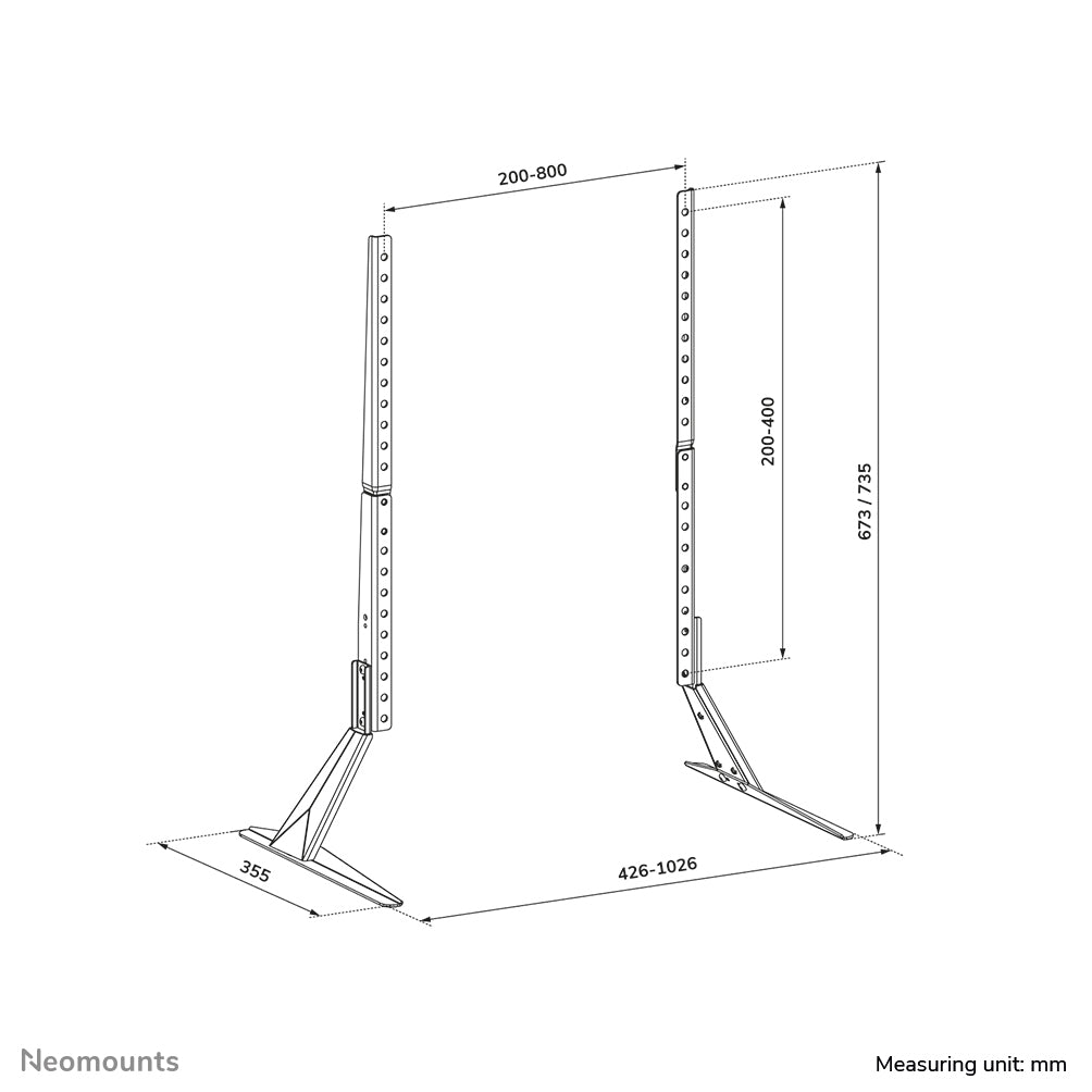 Neomounts Tischständer – 23–75" – VESA 200×200–800×400 – bis 40 kg, Höhenverstellbar – DS45-430BL19