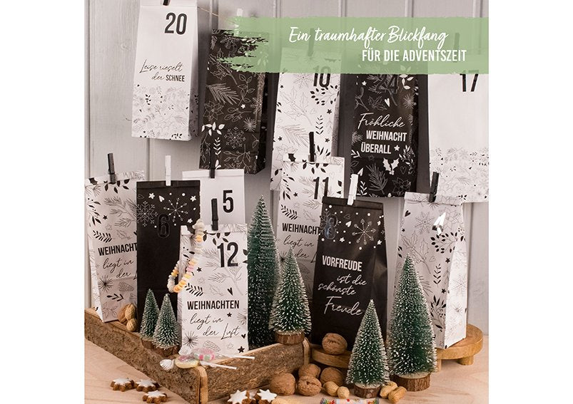 G. Wurm Adventskalender – Weihnachten – 24-teilig, zum Befüllen – 24 × 34 × 1 cm