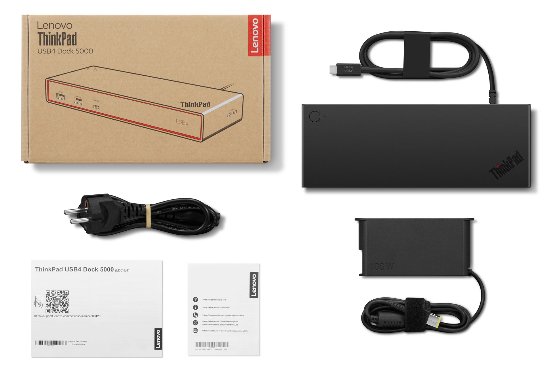 Lenovo ThinkPad 5000 Dockingstation – Thunderbolt 4, 2× DP, 1× HDMI, 2× USB-C, 100 W PD, GbE, für Windows/Mac