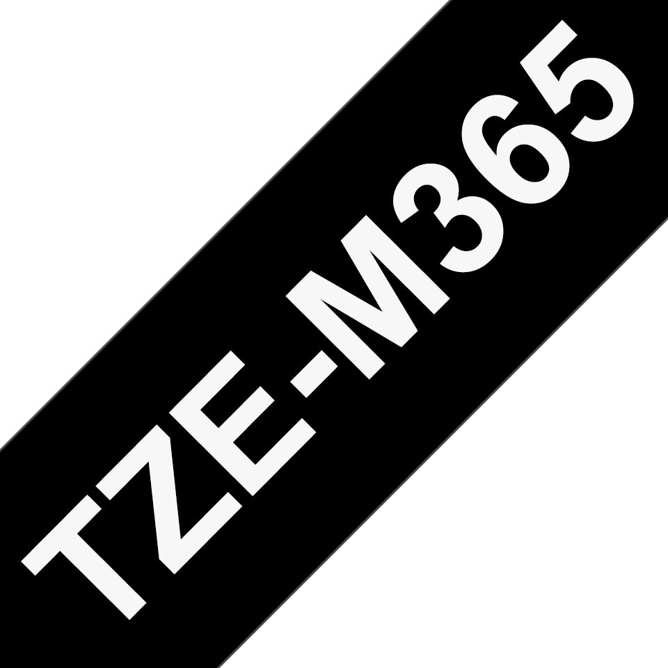Brother TZe-M365 Schriftband – weiss auf schwarz – 40 mm × 8 m, laminiert – für Brother P-touch