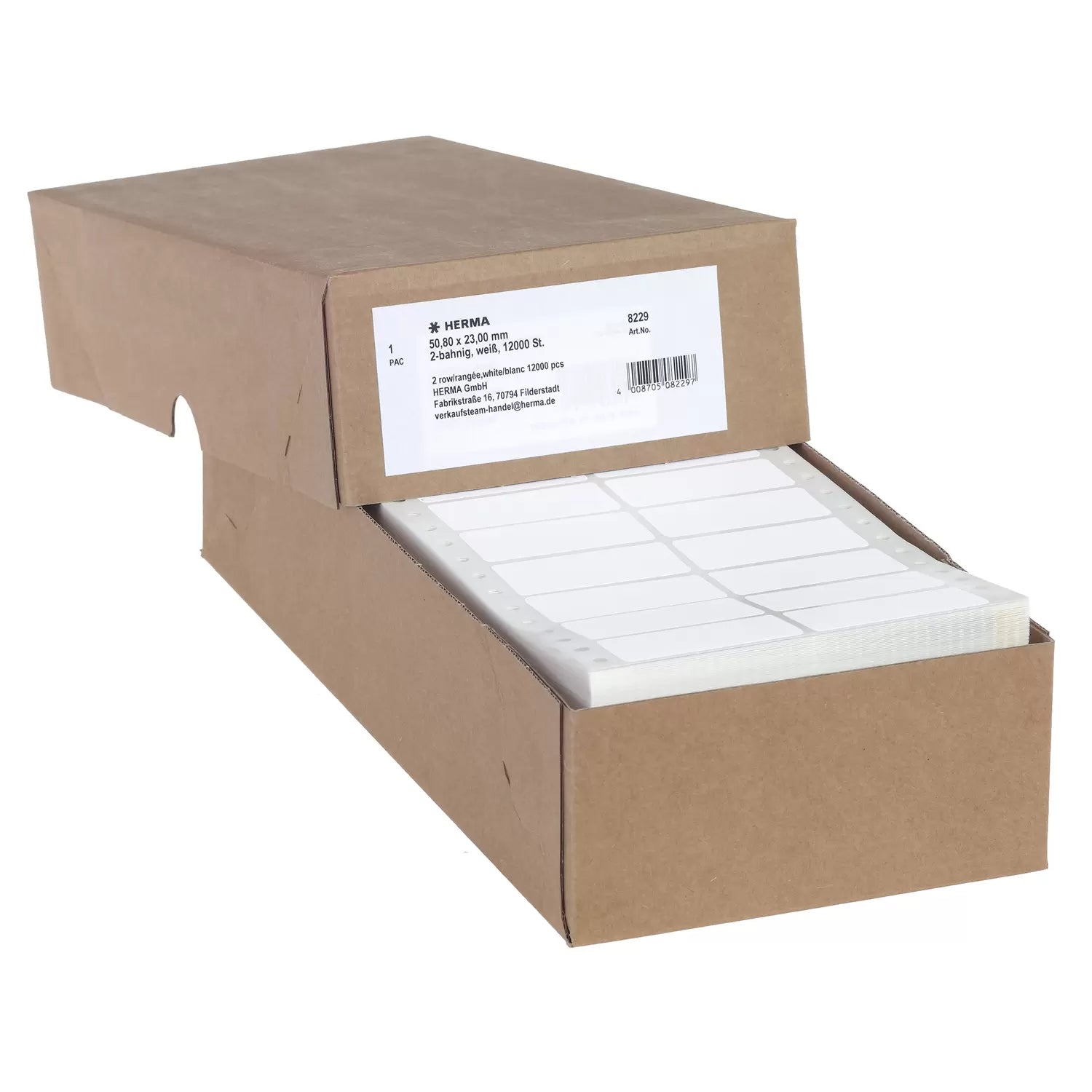 HERMA Etiketten (Rolle) 51 × 23 mm – Papier, matt, weiss – permanent haftend – Punktmatrix – (12'000 Stk.)
