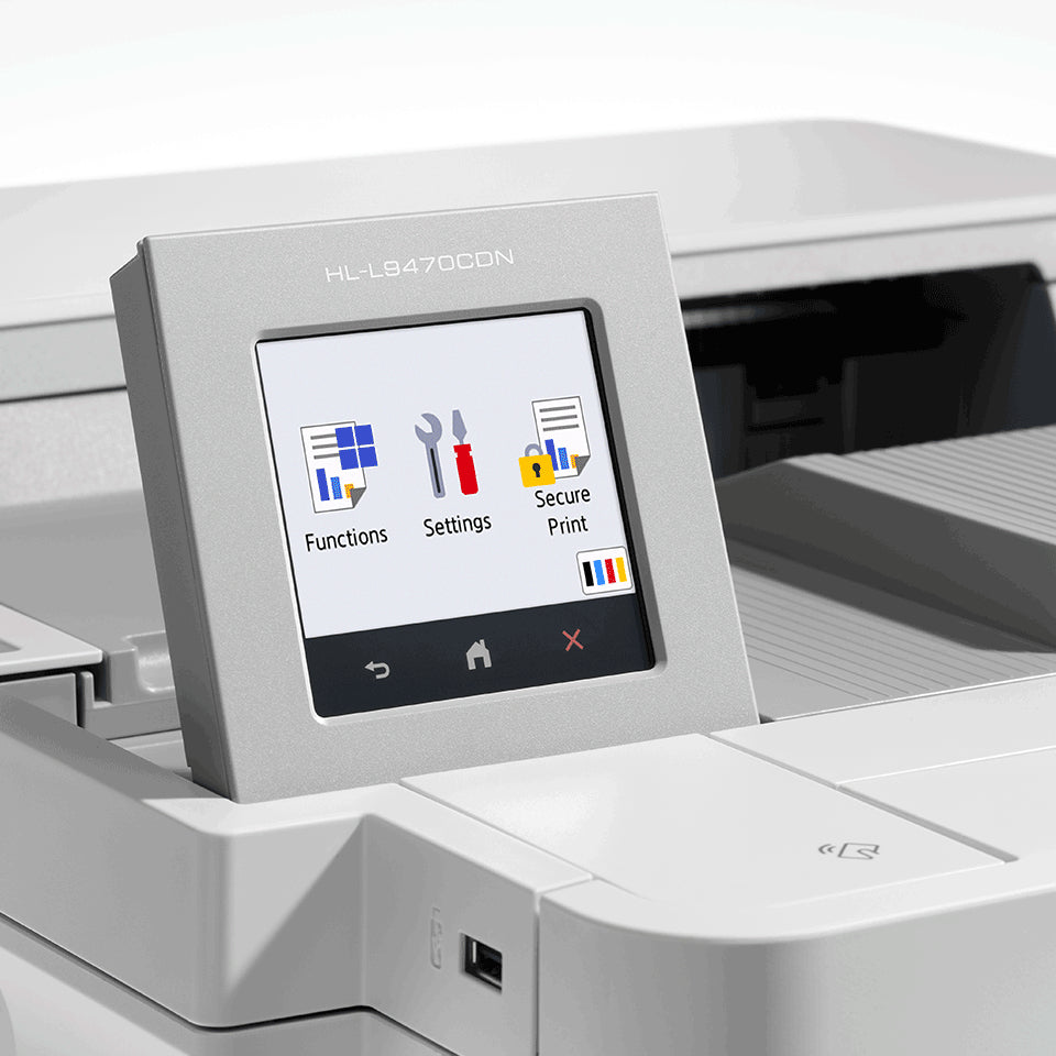 Brother HL-L9470CDN – A4, Farbe, Duplex, 40 S./Min., 2400 × 600 dpi, LAN/USB, Papier: 620 Blatt
