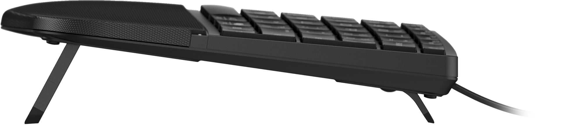 HP 485 Comfort – Tastatur – Membran, kabelgebunden, USB-A – mit Handballenauflage – Schwarz