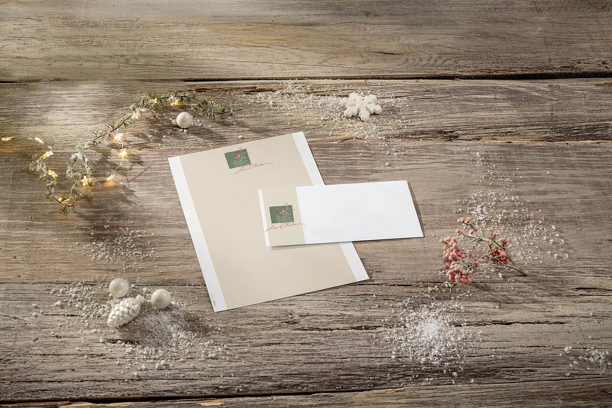 Sigel Motivpapier – A4, 90 g/m², Motiv Weihnachten mit Äpfeln – für Inkjet/Laser/Kopierer – FSC – 100 Blatt